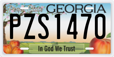 GA license plate PZS1470