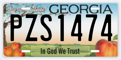 GA license plate PZS1474