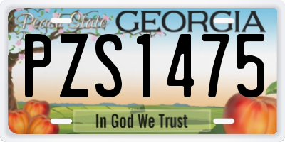 GA license plate PZS1475