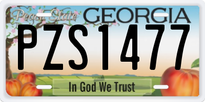 GA license plate PZS1477