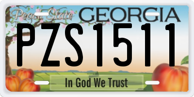 GA license plate PZS1511