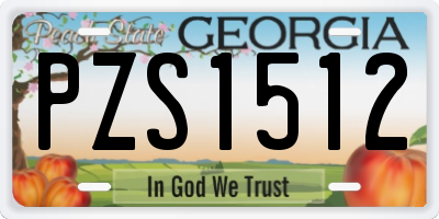 GA license plate PZS1512