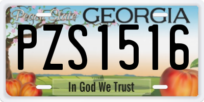 GA license plate PZS1516