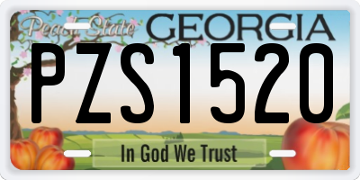 GA license plate PZS1520