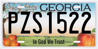 GA license plate PZS1522