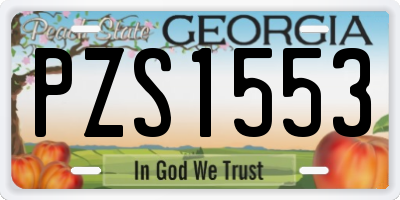 GA license plate PZS1553