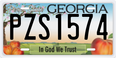 GA license plate PZS1574