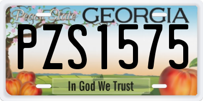 GA license plate PZS1575
