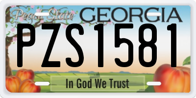GA license plate PZS1581