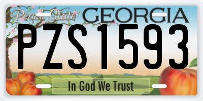 GA license plate PZS1593