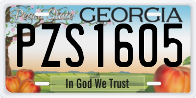 GA license plate PZS1605