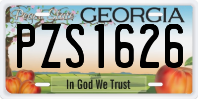 GA license plate PZS1626