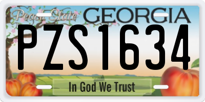 GA license plate PZS1634