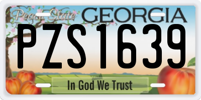 GA license plate PZS1639