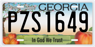 GA license plate PZS1649