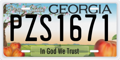 GA license plate PZS1671