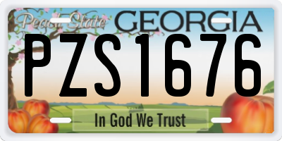 GA license plate PZS1676