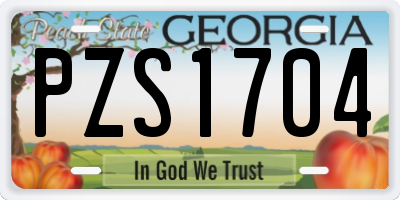 GA license plate PZS1704