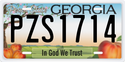 GA license plate PZS1714