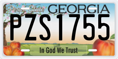 GA license plate PZS1755