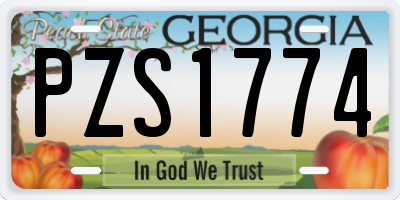 GA license plate PZS1774