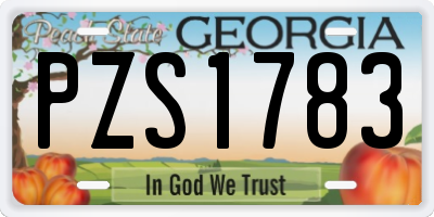 GA license plate PZS1783