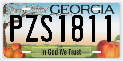 GA license plate PZS1811