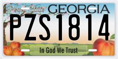 GA license plate PZS1814