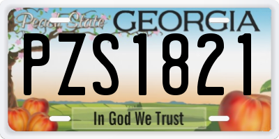 GA license plate PZS1821