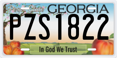 GA license plate PZS1822