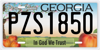 GA license plate PZS1850