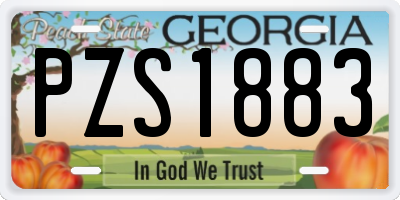 GA license plate PZS1883