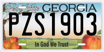 GA license plate PZS1903