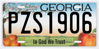 GA license plate PZS1906