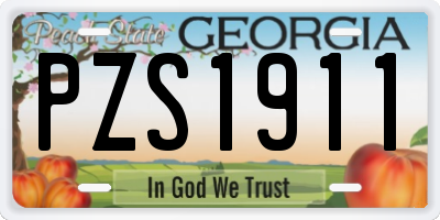 GA license plate PZS1911