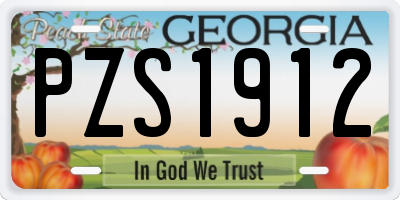 GA license plate PZS1912