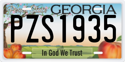 GA license plate PZS1935