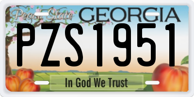GA license plate PZS1951