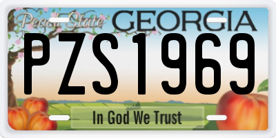 GA license plate PZS1969