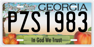 GA license plate PZS1983