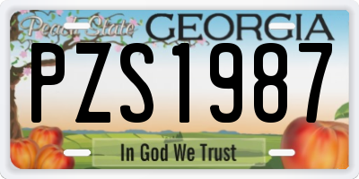 GA license plate PZS1987