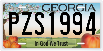GA license plate PZS1994