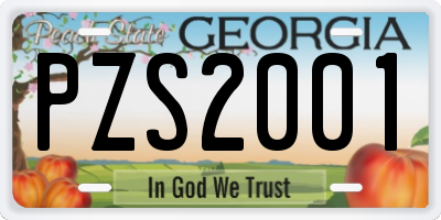 GA license plate PZS2001