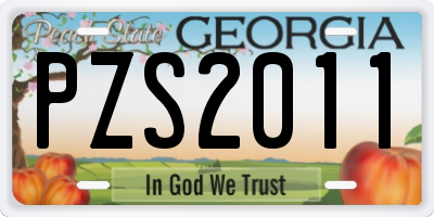 GA license plate PZS2011