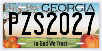 GA license plate PZS2027