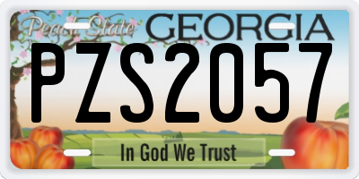 GA license plate PZS2057