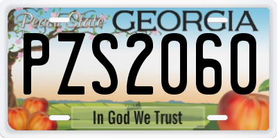 GA license plate PZS2060