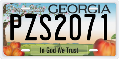 GA license plate PZS2071