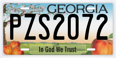 GA license plate PZS2072