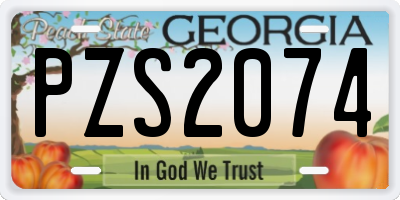 GA license plate PZS2074